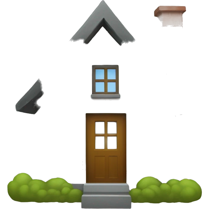 A simple house icon with a big “?” floating above it.
 emoji