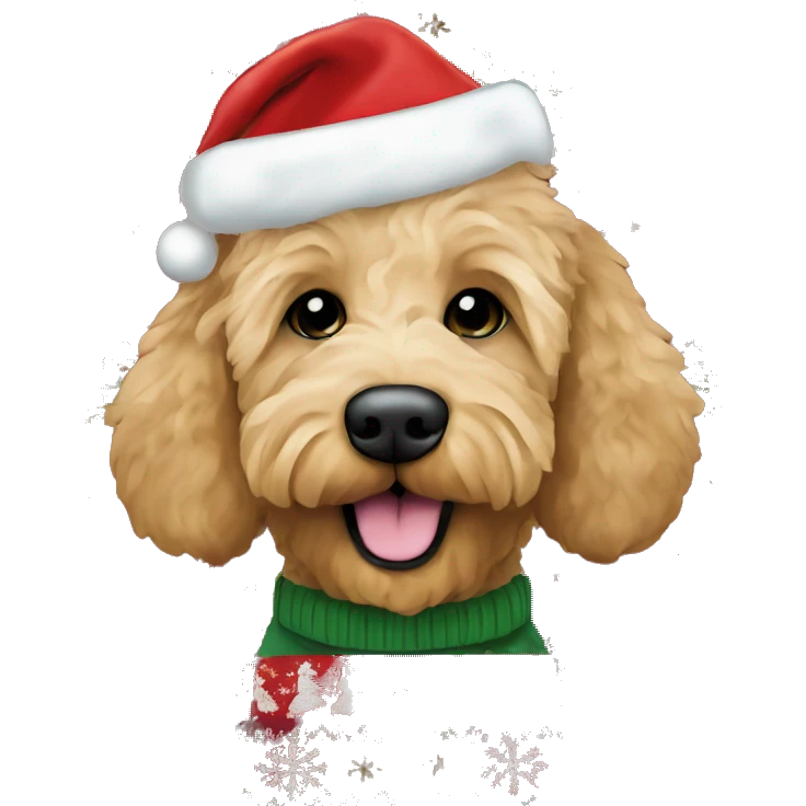 goldendoodle Santa's Helper Christmas sweater emoji