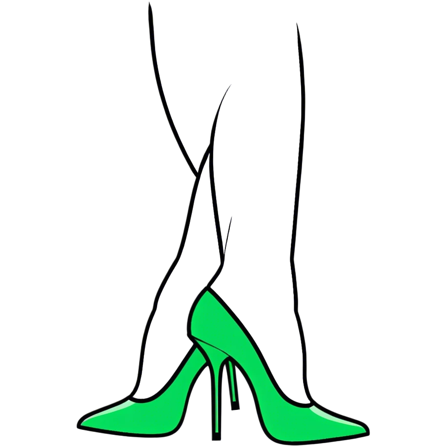 women's high heels green emoji