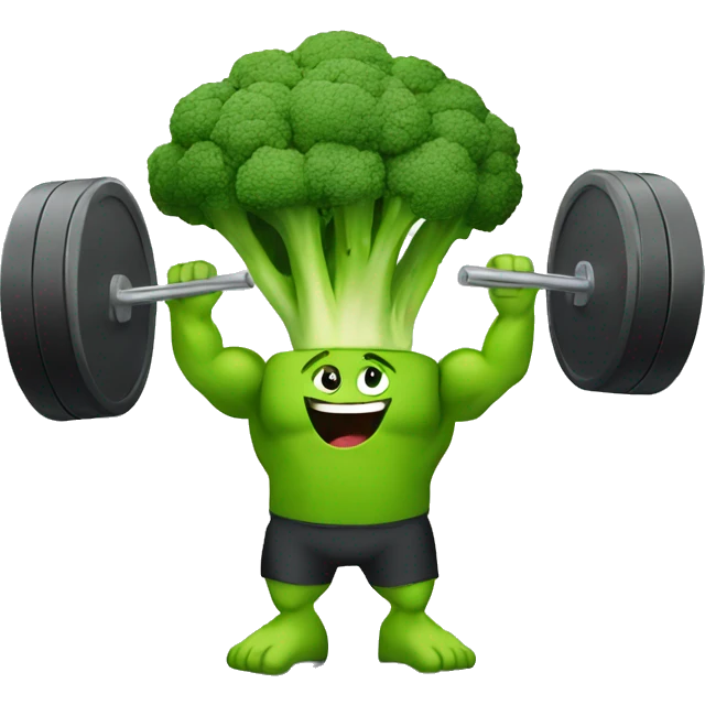 strong broccoli exercising in the gym emoji