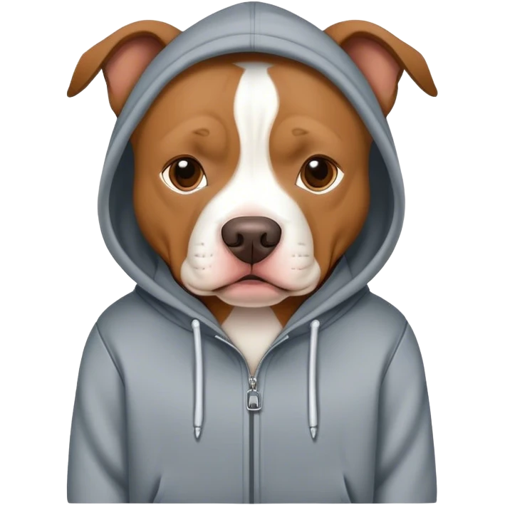 pitbull wearing a hoodie emoji
