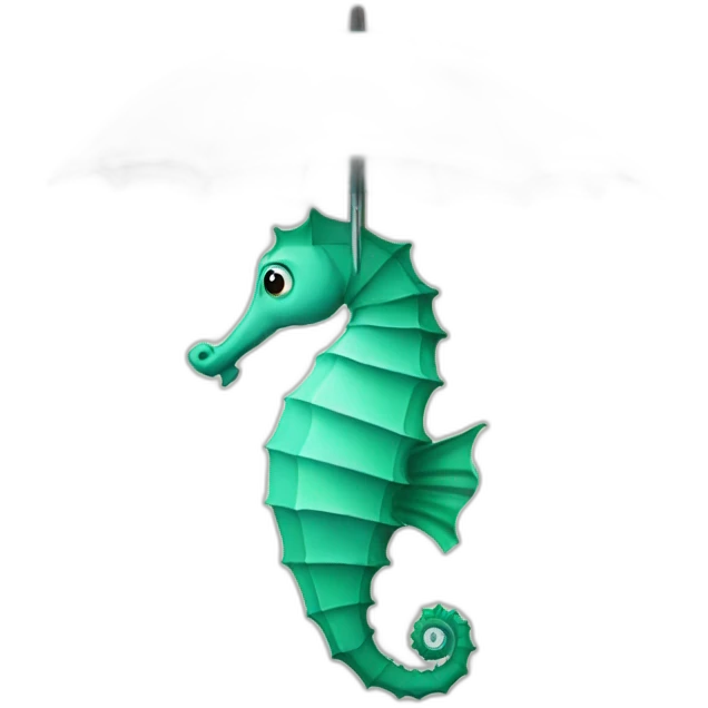 seahorse under an umbrella emoji