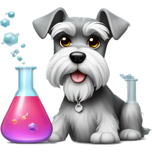 schnauzer doing chemistry emoji