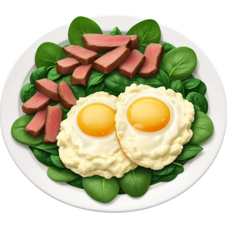 Scrambled eggs with spinach and beef  emoji