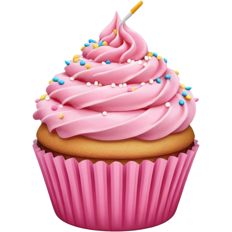 Cupcake with pink icing emoji