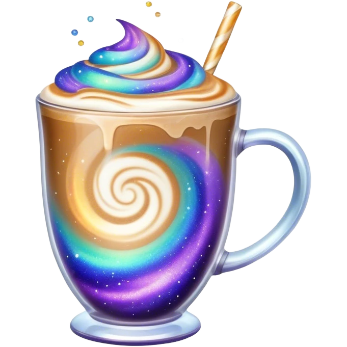 Sparkly galaxy latte emoji
