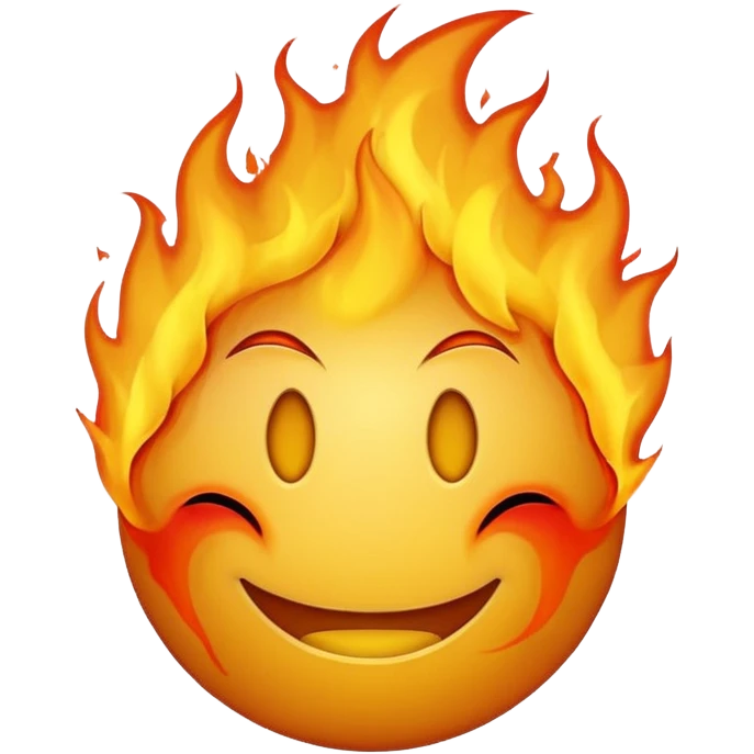 Make it look like a normal emoji just with burning head🙂🔥 cobine the two emoji