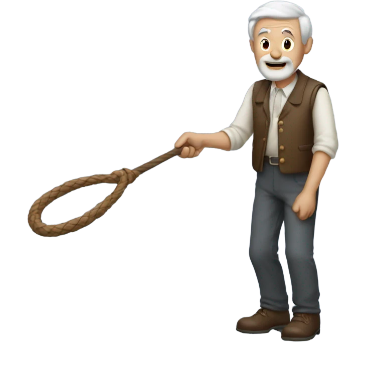 Old man holding a whip emoji