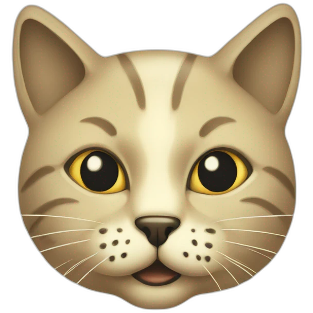 Cat's head, retro drawing emoji