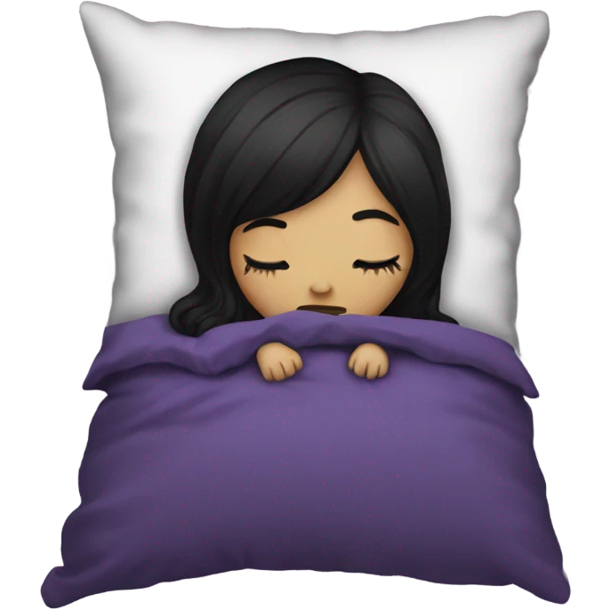 Goth girl sleeping in pillow emoji