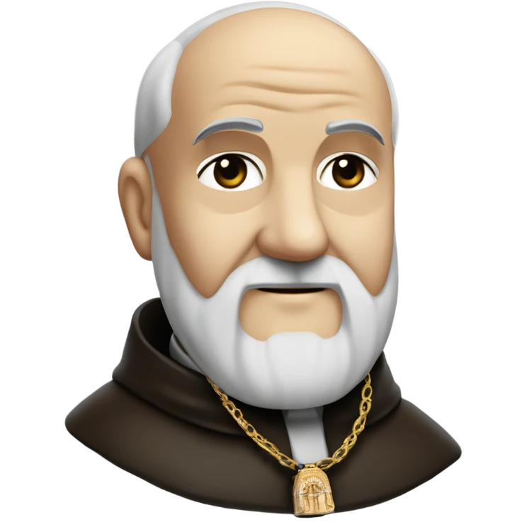 Padre Pio avec stigmates, visage de padre Pio et chapelet à la main  emoji