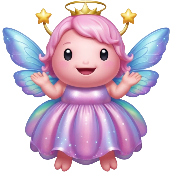 blobfish that is a magical fairy with wings emoji