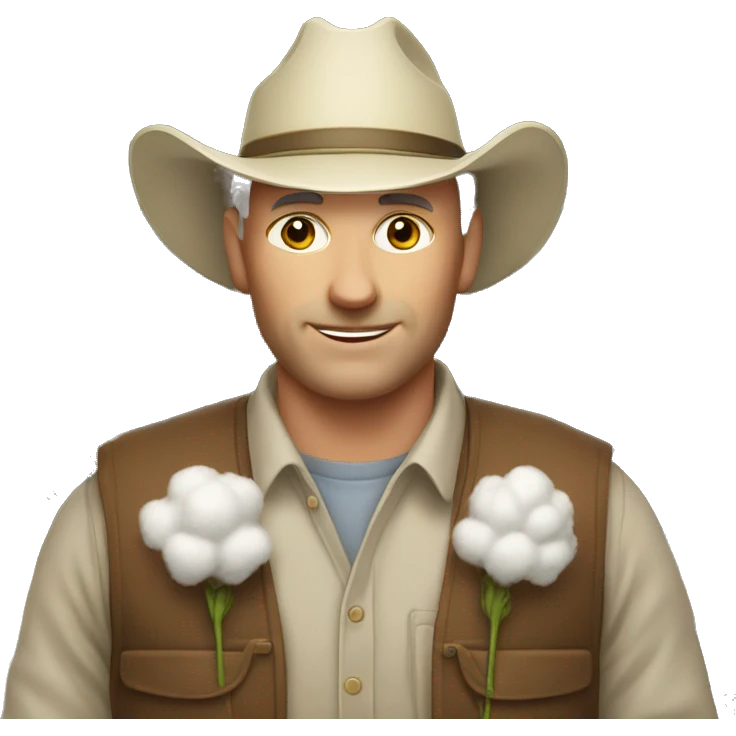 white farmer with cotton emoji