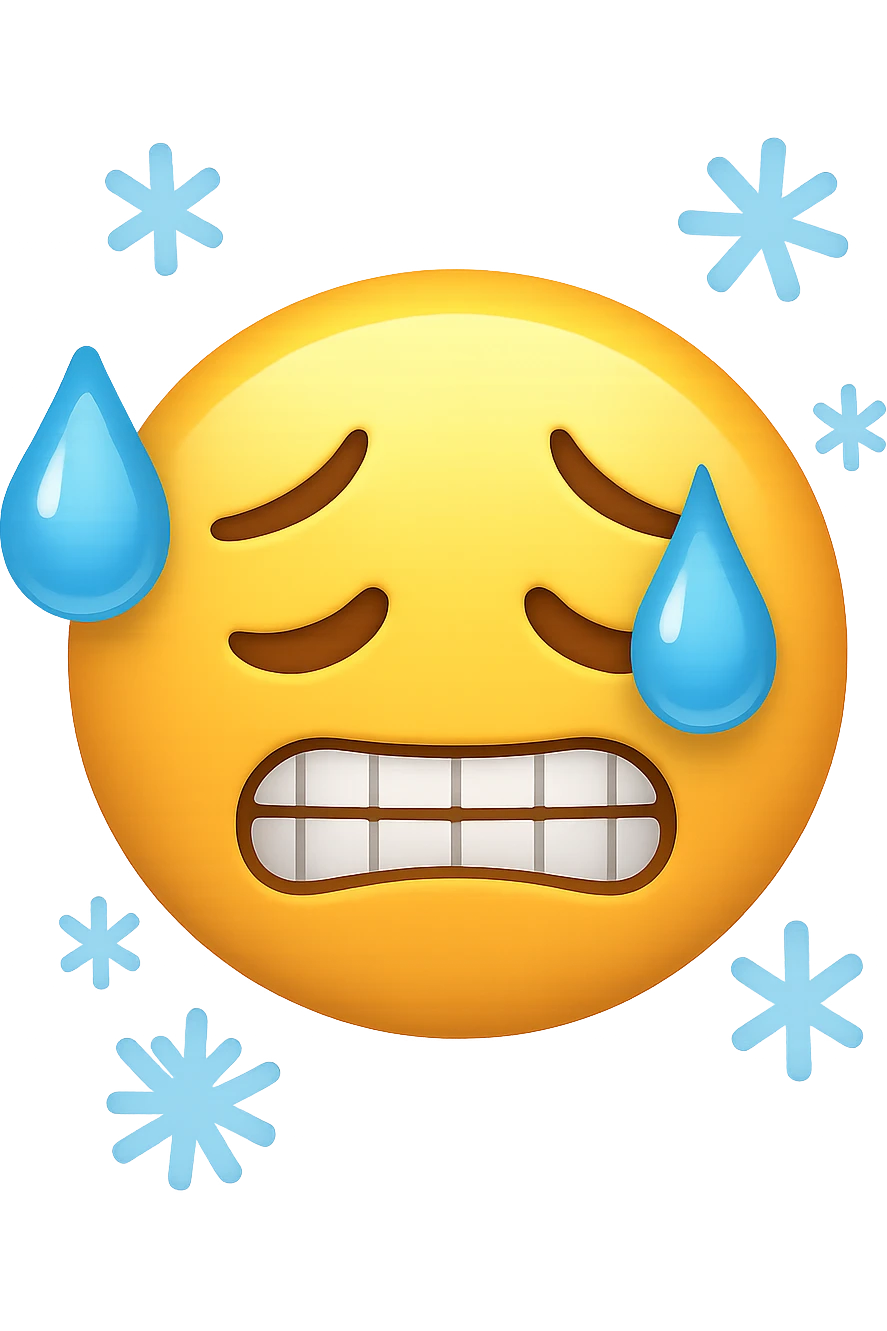 sudorazione fredda , freddo gelido emoji stile iphone emoji