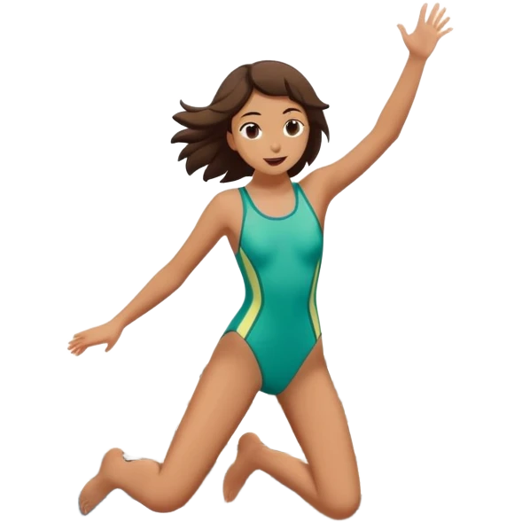 girl jumping off a bridge over water emoji