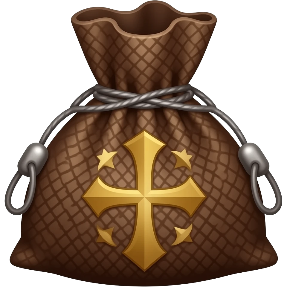 brown coin pouch in a medeival style emoji