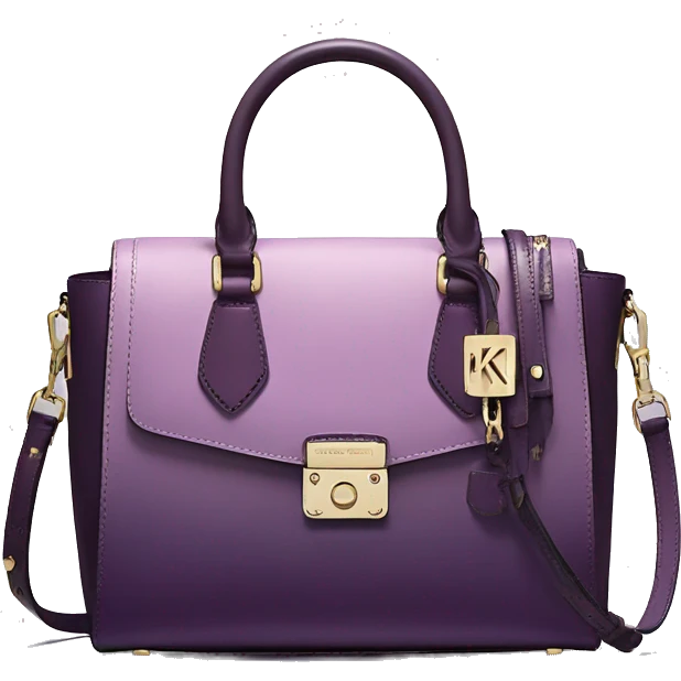 Realistic isolated lavender to dark plum ombre Michael Kors satchel purse.  emoji