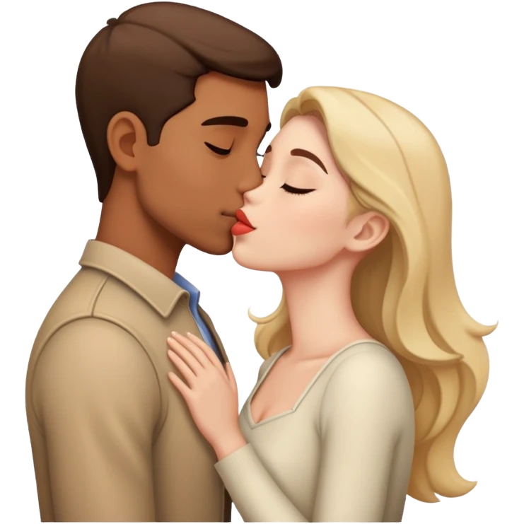 beautiful romantic kiss couple emoji