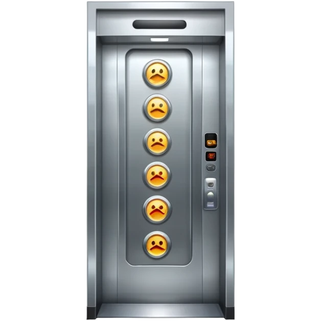 spacious elevator with control panel and buttons emoji