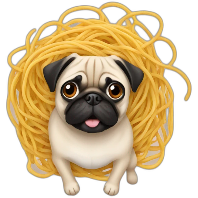 Pug-spaghetti emoji