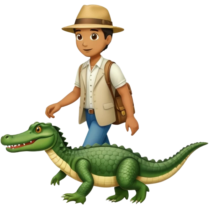 man walking alligator  emoji