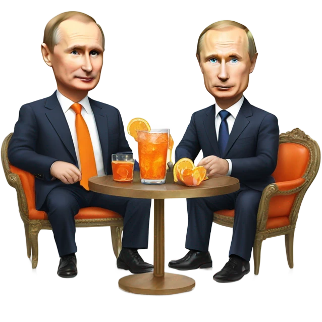 Putin and Schröder in an aperol spritz emoji