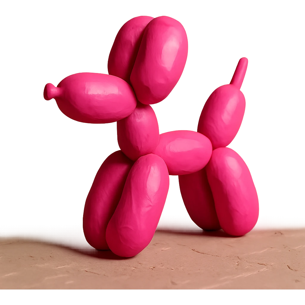 hot pink helium balloon dog emoji