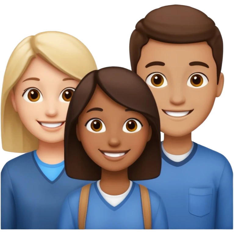 tres estudiantes felices  emoji