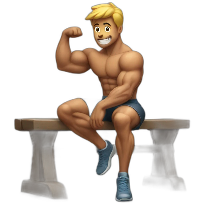 Muscle boy bench emoji