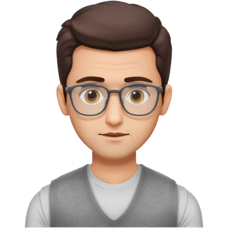 generate a pretty bratz emoji 
Make her look like hrithik roshan wearing white tee with a grey v neck sleeveless weater vest over it. wearing rectangle spectacles

he should look exactly  like hrithik roshan. looking autistic emoji