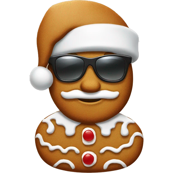 gingerbread santa with sunglass emoji