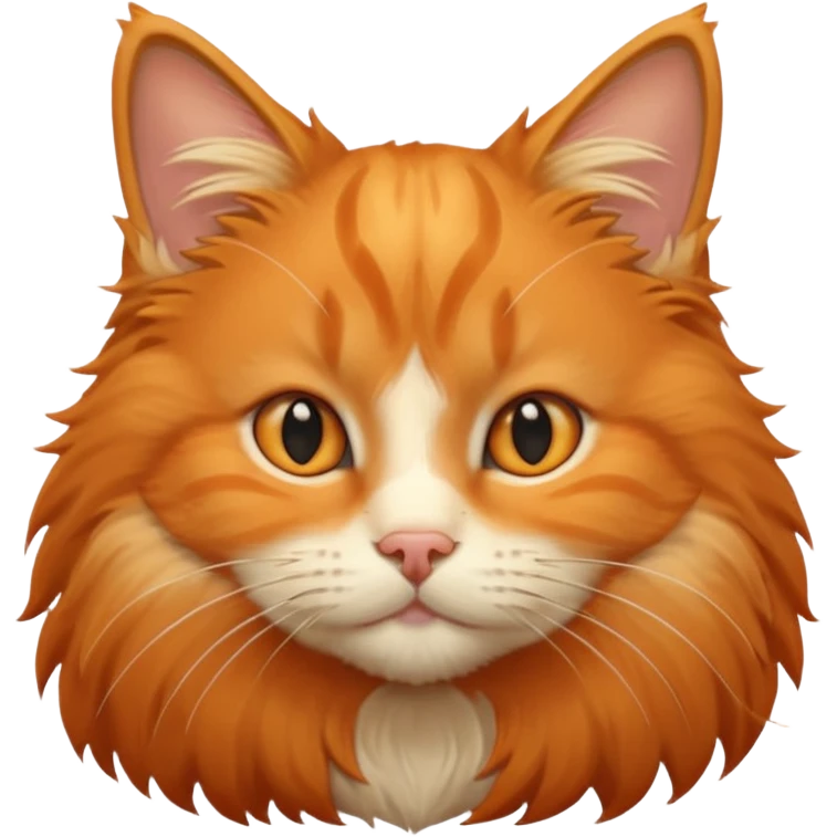 orange Norwegian forest cat, close-up face, fluffy cheeks emoji