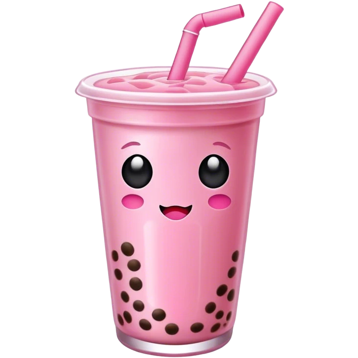 Pink boba drink emoji