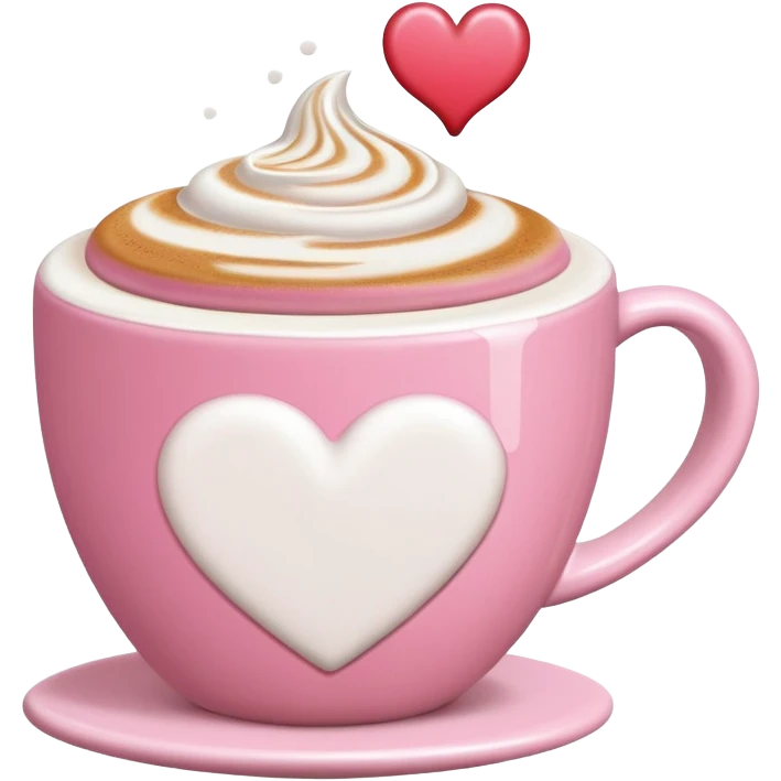 Cute pink cappuccino emoji