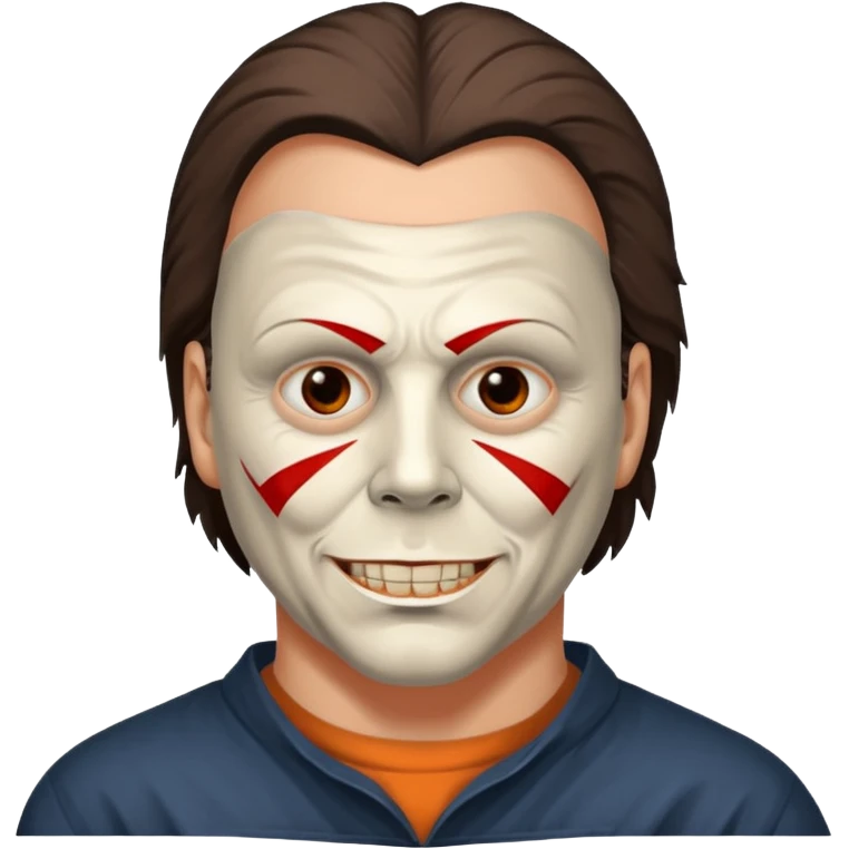 Micheal myers with a grin without red on his face emoji