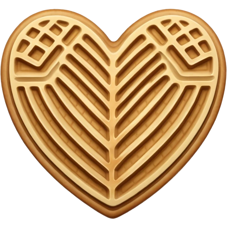 Beige heart waffle emoji emoji