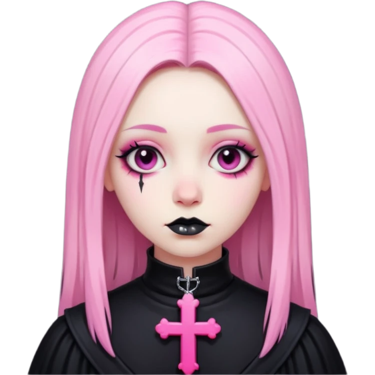 black pink goth cross  emoji