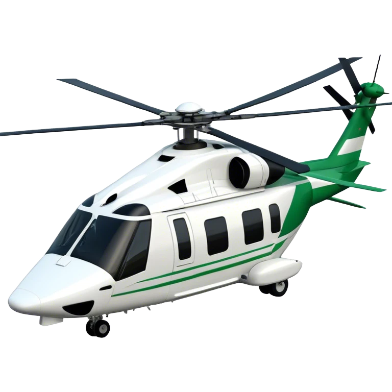 AgustaWestland AW139 - Leonardo (Model Year: 2022) (Iconic colour: White with green accents) emoji