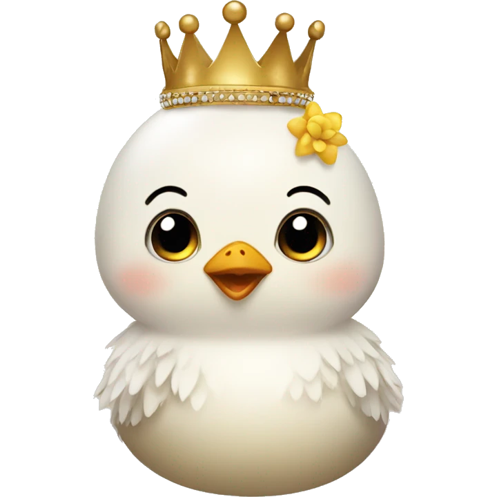 Little chick with crown emoji