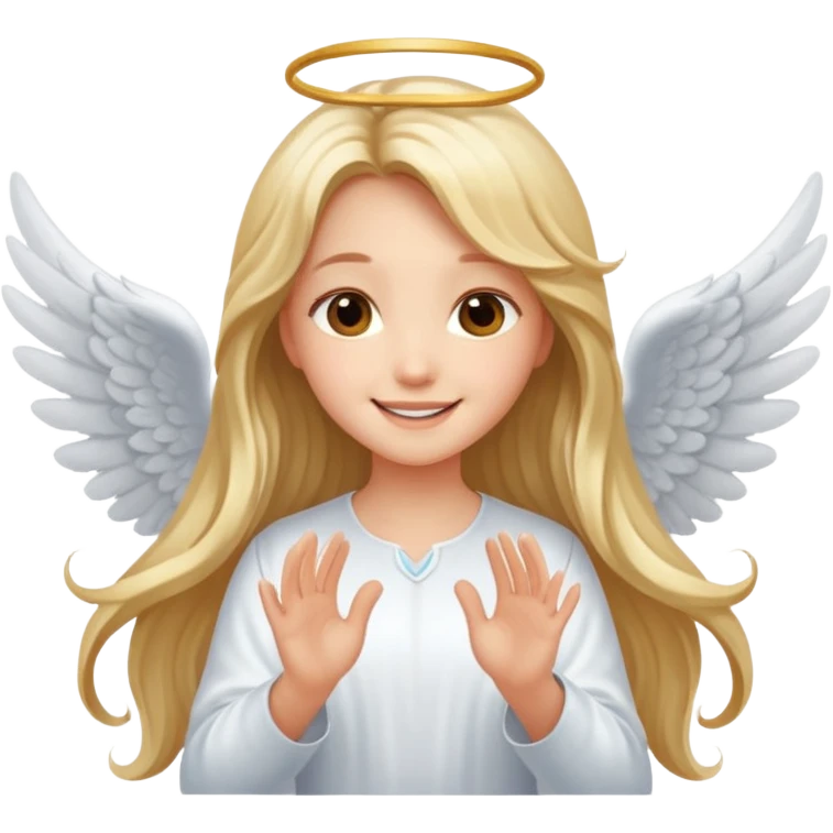 Cute girls with angel wings emoji