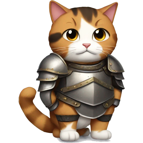 Fat calico cat with armor  emoji