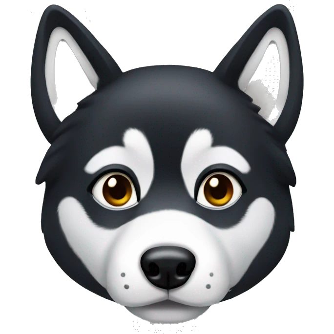 black husky with white eyebrows  emoji