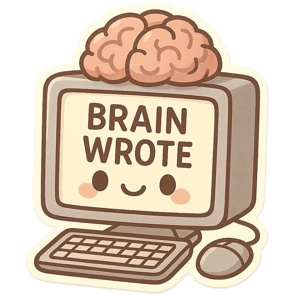 Brainwrote computer with text emoji