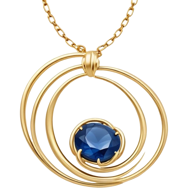 delicate floating gold chain cradling a deep blue stone with swirling white and gray veins, glowing faintly like stars and moonlight, radiating mystery and magic emoji