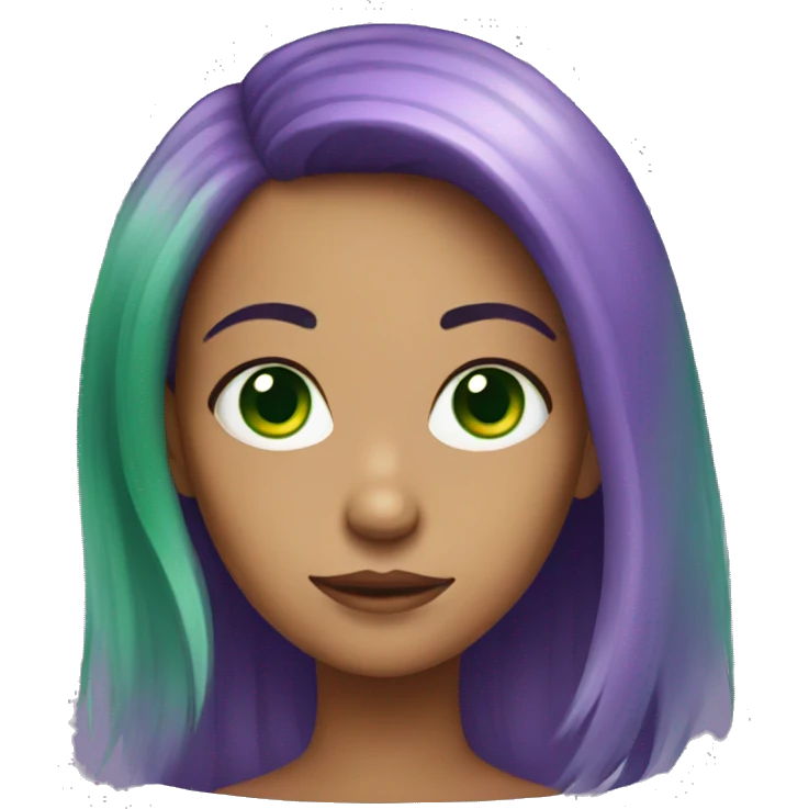 girl with purple hair and green eyes emoji