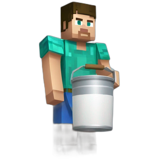 steve from minecraft with a milk bucket emoji