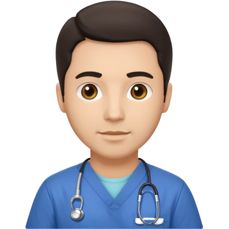 male nurse with dark hair emoji