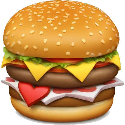 Hamburguesa con corazones emoji