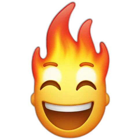 fire laughing die emoji