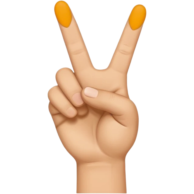 Create an emoji of a hand, peace sign with the thumb is open emoji